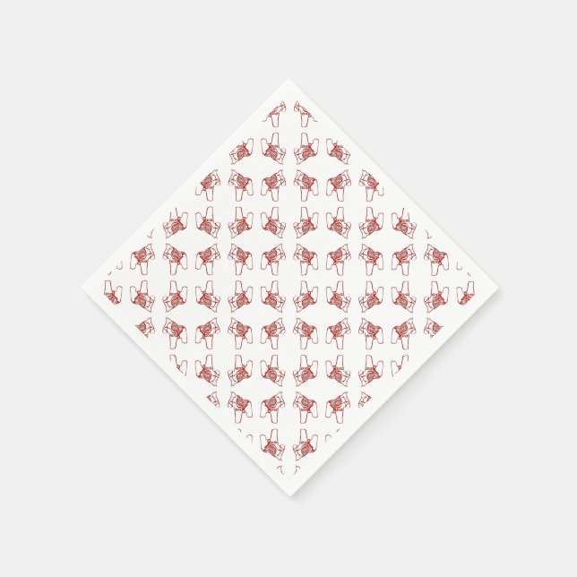 Red Dala Horses Napkin (Corner)