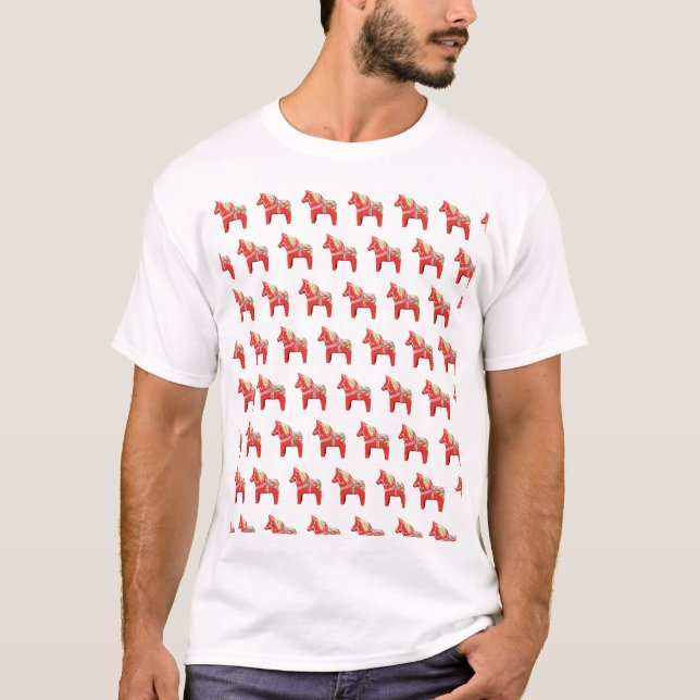 Red Dala Horses T-Shirt (Front)