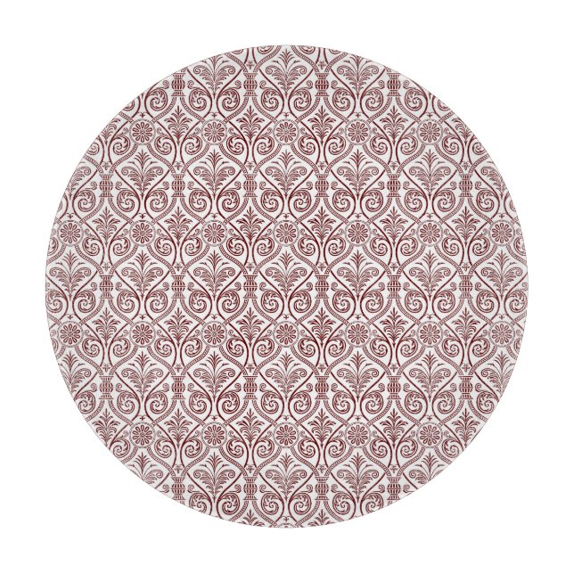 Red Damask Cutting Board (Front)