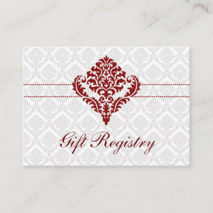 red damask Gift registry Cards