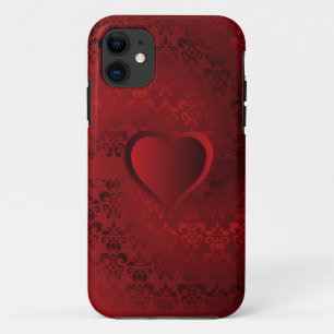 Red damask heart Case-Mate iPhone case