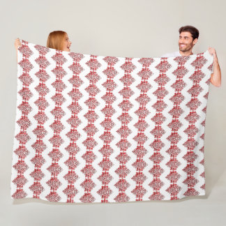 Red Damask Invitation | Elegant Black & Red Fleece Blanket