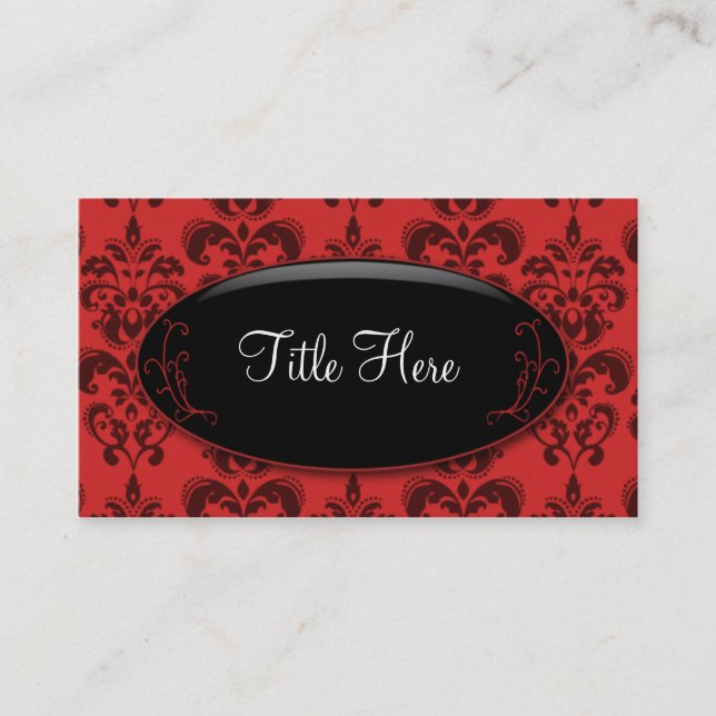 Red Damask Opal Business Card (Front)