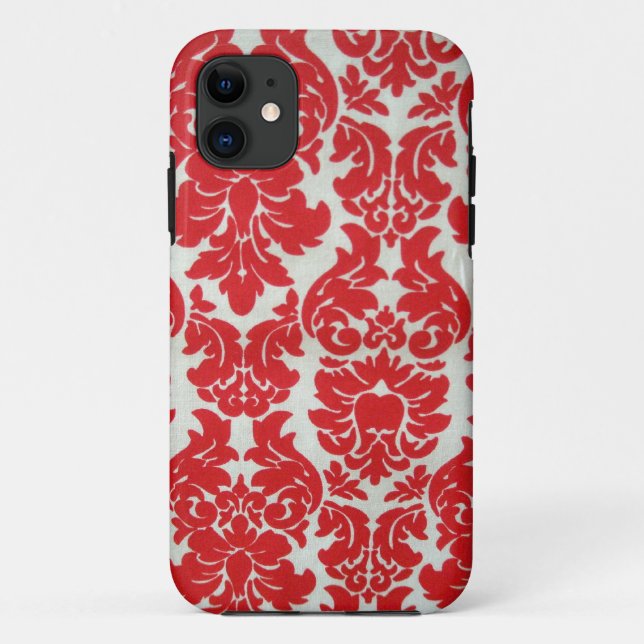 Red Damask Pattern for I Phone Case-Mate iPhone Case (Back)