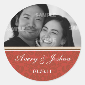 Red Damask Photo Sticker