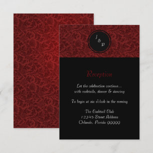 Red Damask - Reception Invitation