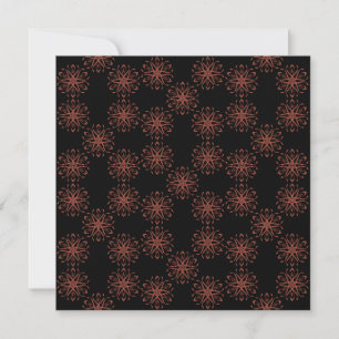 Red Damask Ribbon Reflective Symmetry Pattern Card