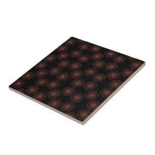 Red Damask Ribbon Reflective Symmetry Pattern Tile