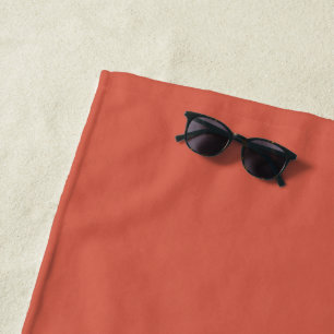 Red Damask Solid Colour  Beach Towel