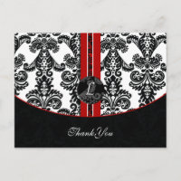 red damask ThankYou Cards