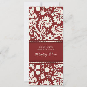Red Damask Wedding Vow Renewal Invitations