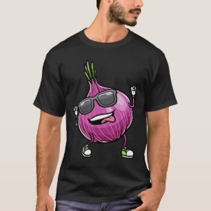Red Dancing Onion Vegetable T-Shirt