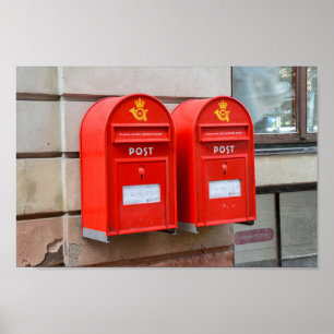 Red Danish Mailboxes Poster