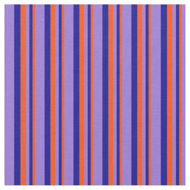 Red, Dark Blue, and Purple Stripes Fabric (Close Up)