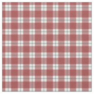 Red / Dark Green / White Plaid Fabric