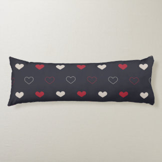 Red & dark Heart Seamless Pattern Cute Minimal Body Cushion