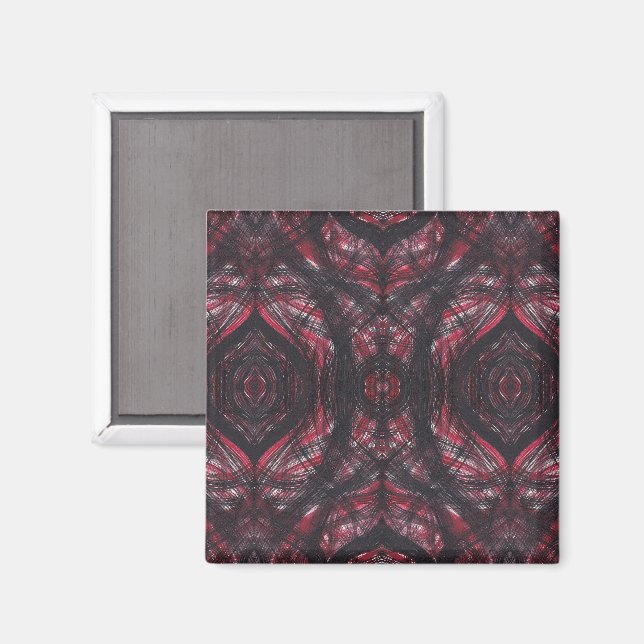 Red Dark Red Abstract Watercolor Art Magnet (Front/Back)
