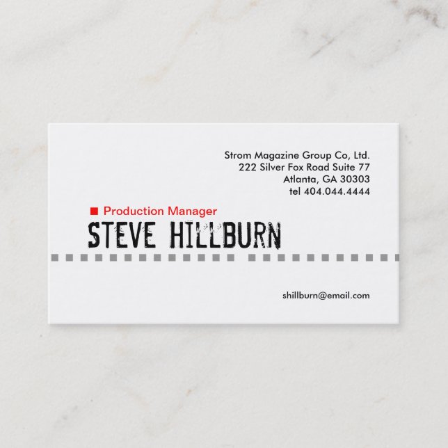 Red Dash Business Card 4 (Front)