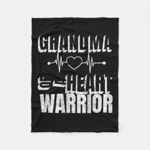 Red Day Grandma Of A Heart Warrior Saying Fleece Blanket