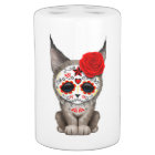 Red Day of the Dead Sugar Skull Lynx Cub