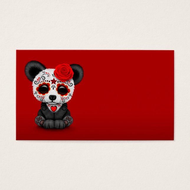 Red Day of the Dead Sugar Skull Panda (Front)