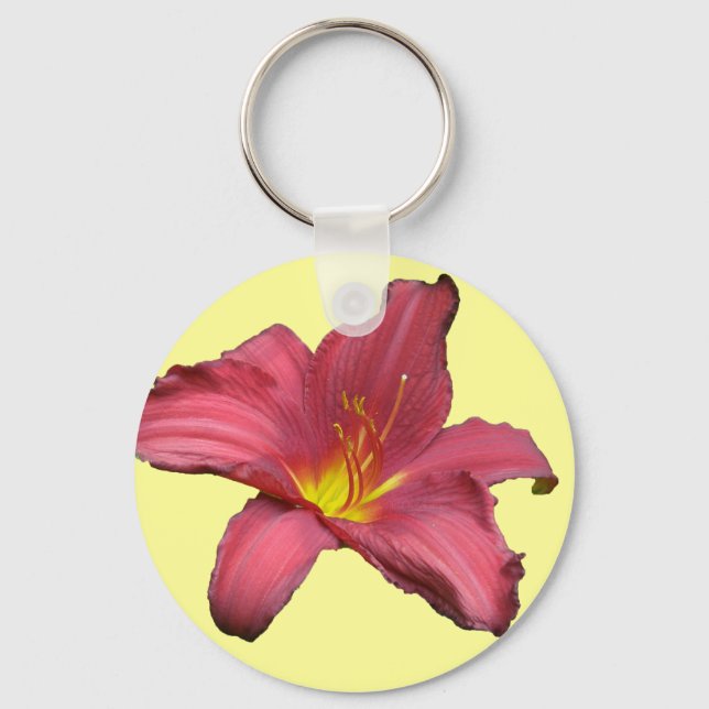 Red Daylily Coordinating Items Key Ring (Front)