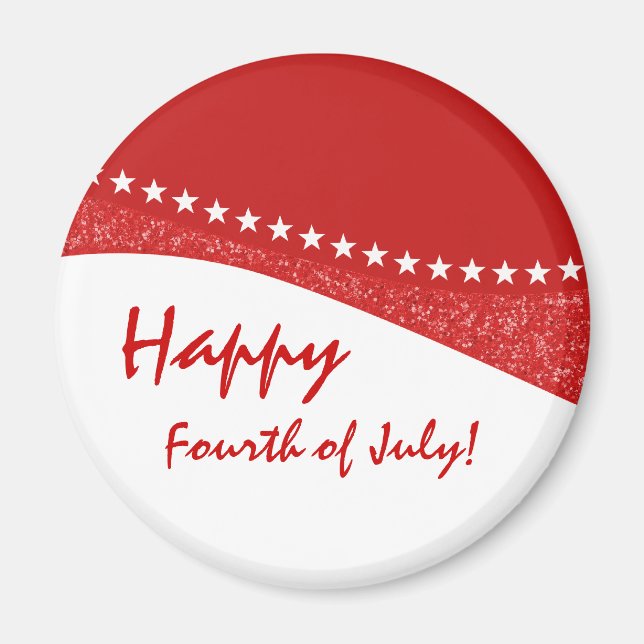 Red Dazzling Star Curves Magnet (Front)