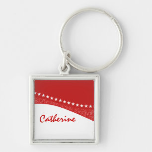 Red Dazzling Star Curves Premium Keychain