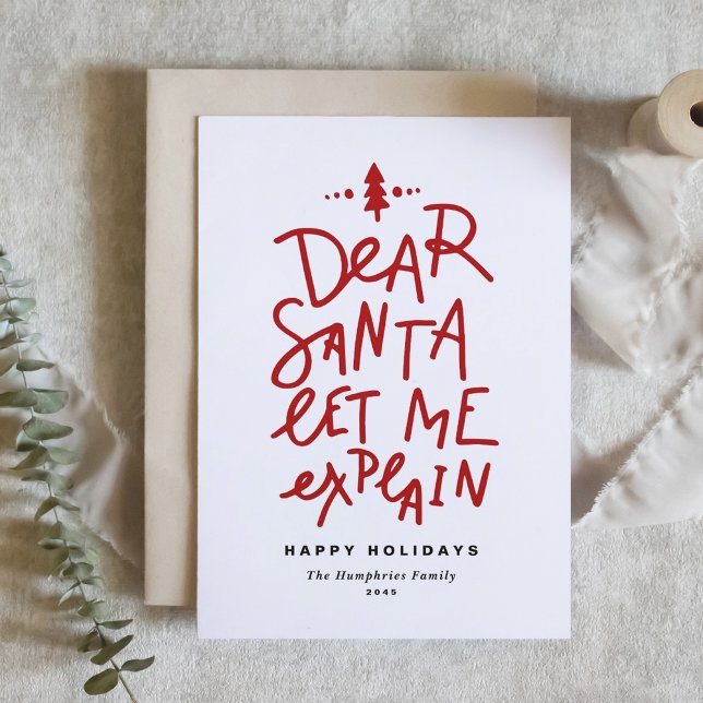 Red Dear Santa Let Me Explain Funny Christmas Holiday Card (Creator Uploaded)