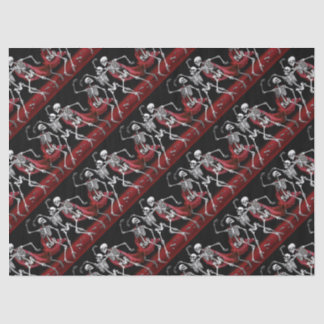 Red Death Dancing Skeletons Gothic Wedding Tissue Paper