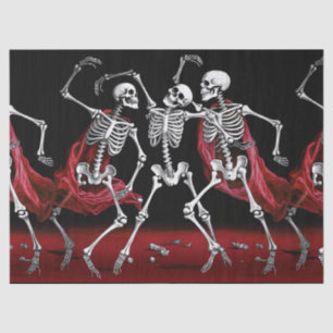 Red Death Dancing Skeletons Gothic Wedding Tissue Paper