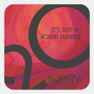 Red Decade Birthdday Square Sticker