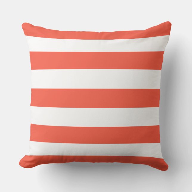 Red Deckchair Stripes Cushion (Front)