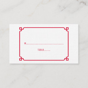 Red Deco Chic Wedding Place Cards