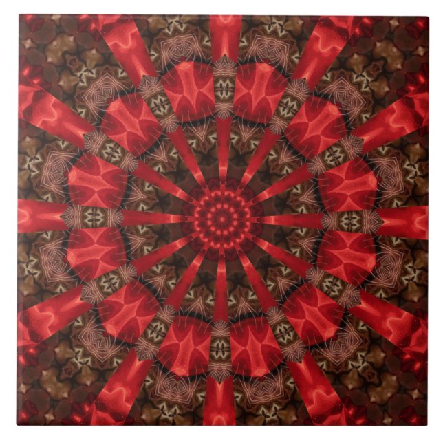 Red Decorative Ceramic Tile (Front)