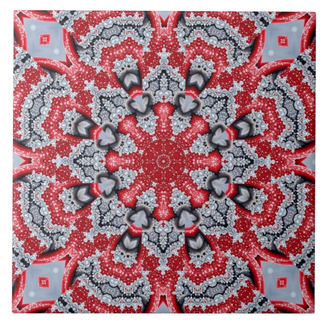 Red Decorative Ceramic Tile (Front)