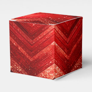 Red Decorative Christmas Glitter Holiday Favour Bo Box