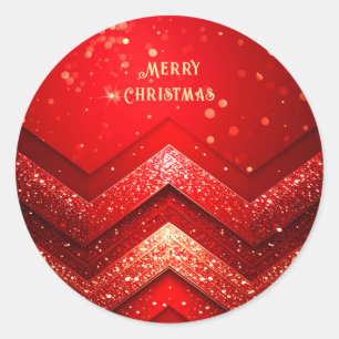 Red Decorative Christmas Glitter Holiday Sticker