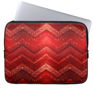 Red Decorative Glitter Laptop Sleeve