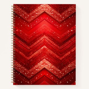 Red Decorative Glitter Notebook