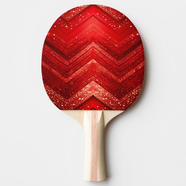 Red Decorative Glitter Ping Pong Paddle (Front)