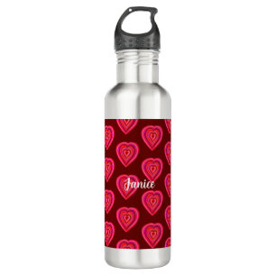 red decorative heart 710 ml water bottle