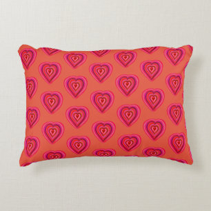 red decorative heart accent pillow