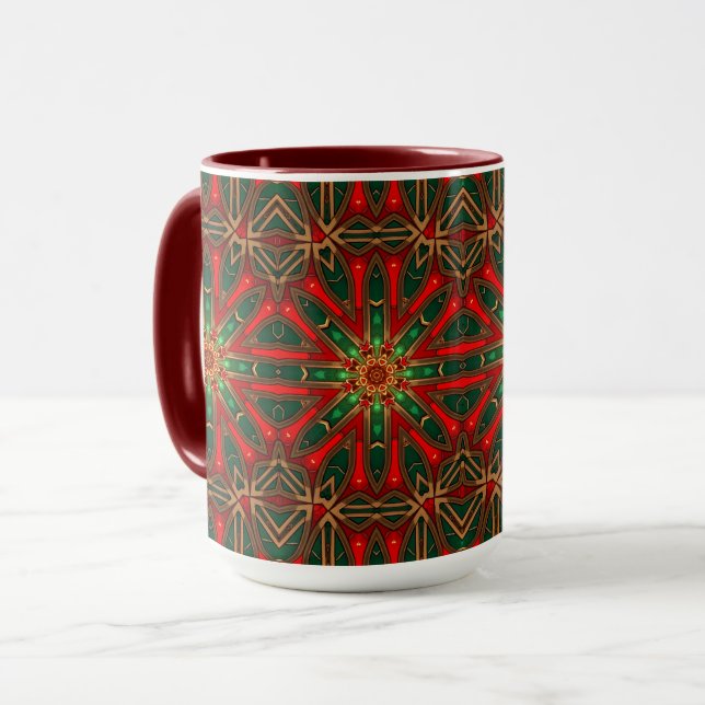 Red Decorative Holiday Mug (Front Left)