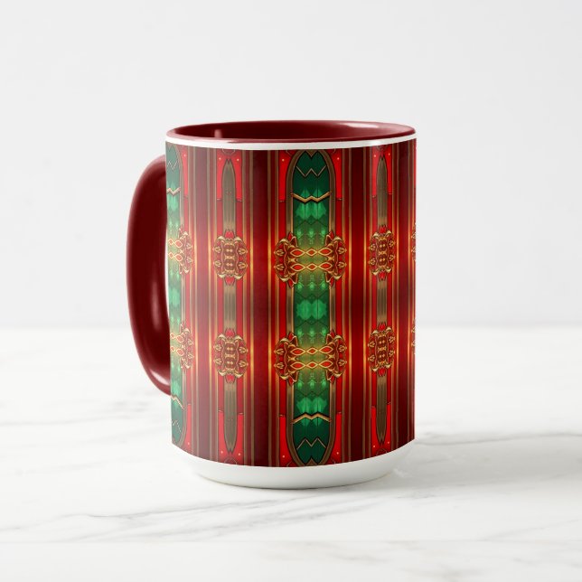 Red Decorative Holiday Mug (Front Left)