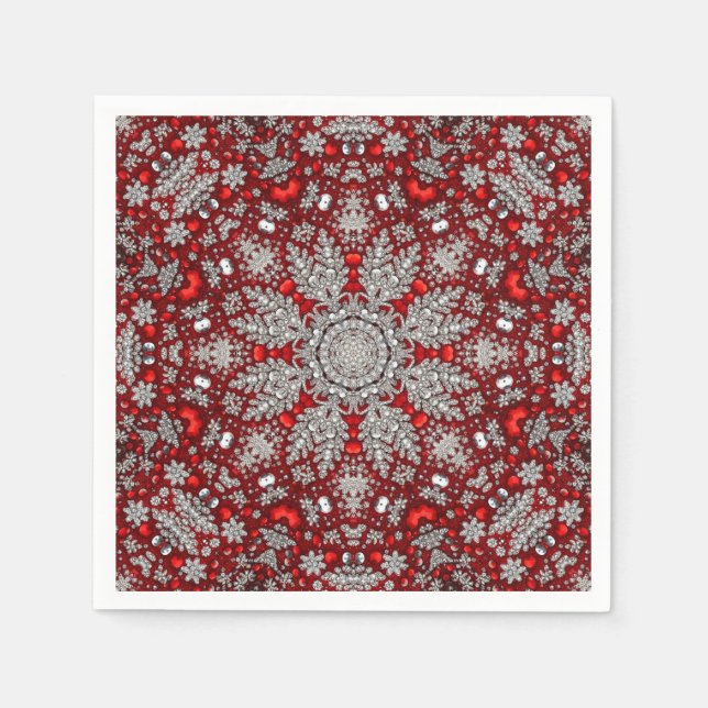 Red Decorative Holiday Napkin (Front)