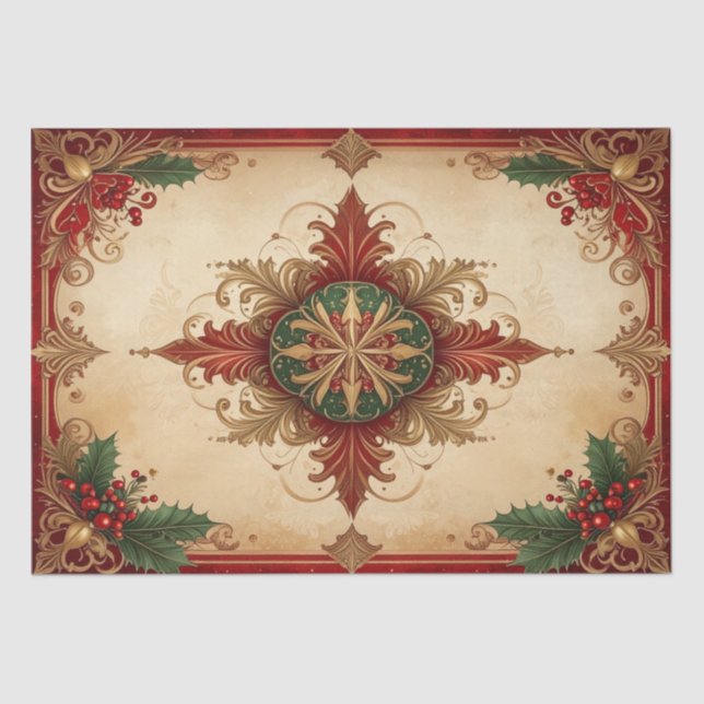 Red Decorative Holiday Tissue Paper (Front)