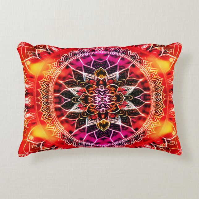 Red Decorative Mandala Cushion (Front)