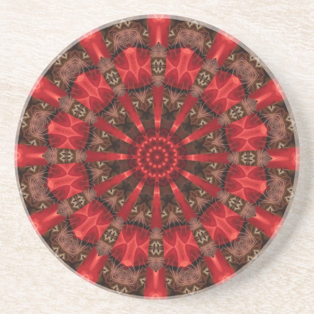 Red Decorative Sandstone Coaster (Front)