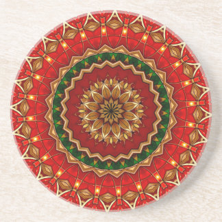 Red Decorative Sandstone Coaster